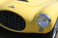 Vintage yellow sportscar front detail Royalty Free Stock Photo