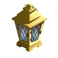 Vintage yellow street lamp. Vector