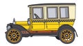 The vintage yellow taxi
