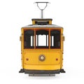 Vintage Yellow Tram Isolated