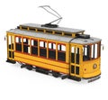 Vintage Yellow Tram Isolated
