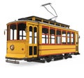 Vintage Yellow Tram Isolated