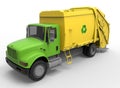 Vintage yellow trash truck Royalty Free Stock Photo