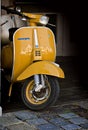 Vintage yellow Vespa