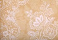 Vintage yellow wallpaper with victorian pattern