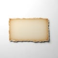 Vintage Yellowed Paper Isolated on Grey Background Royalty Free Stock Photo