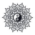 Vintage Yin and Yang in Mandala