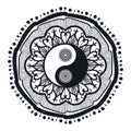 Vintage Yin and Yang in Mandala