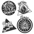 Vintage yoga emblems