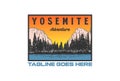 Vintage Yosemite Landscape View for Outdoor Adventure T Shirt Logo Illustration