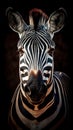 Vintage Zebra on Dark Background AI Generated Royalty Free Stock Photo