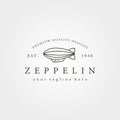 Vintage zeppelin airship line icon logo vector illustration design