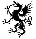 Vintagegriffin-dragon design decoration in gothic style