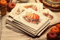 Vintagestyle Thanksgiving recipe cards with