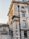 Vintners Place is a 1980s classical-style office building in the City of London. It faces the river  Thames Royalty Free Stock Photo