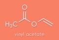 Vinyl acetate, polyvinyl acetate PVA, PVAc glue building block. PVA is used in a number of glue types. Skeletal formula.