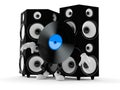 Vinyl character with big speakers Royalty Free Stock Photo