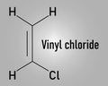 Vinyl chloride, polyvinyl chloride or PVC plastic building block. Skeletal formula. Chemical structure Royalty Free Stock Photo