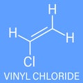 Vinyl chloride, polyvinyl chloride or PVC plastic building block. Skeletal formula. Chemical structure Royalty Free Stock Photo