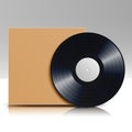 Vinyl Disc In A Case. Blank Isolated White Background. Realistic Empty Template Of A Music Record Plate With Classic Blank Cover E Royalty Free Stock Photo