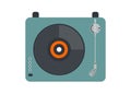 Vinyl disc player. Simple flat illustration. Royalty Free Stock Photo