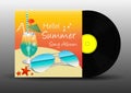 Vinyl disc record summer song album vector Royalty Free Stock Photo