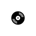 Vinyl disk record music logo vector icon illustration