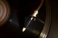 Vinyl disk turning on turntable Royalty Free Stock Photo