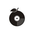 Vinyl and fruit Royalty Free Stock Photo