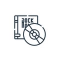 vinyl icon vector from rock and roll concept. Thin line illustration of vinyl editable stroke. vinyl linear sign for use on web Royalty Free Stock Photo