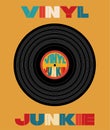 Vinyl Junkie record vector design