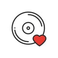 Vinyl line icon. Favorite song. Vinyl record disco dance nightlife club DJ disk party theme. Sign and symbol. Vector Royalty Free Stock Photo