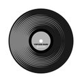 Vinyl long play record with cartoon or flat color style. Symbol or logo concept design. Vector illustration.