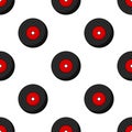 Vinyl LP Record Flat Icon Seamless Pattern