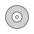 Vinyl LP Record Outline Flat Icon on White