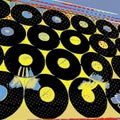 Vinyl music pop art colorful pattern. Vector. Royalty Free Stock Photo