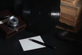 Vinyl plate and retro camera Royalty Free Stock Photo