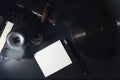 Vinyl plate and retro camera Royalty Free Stock Photo
