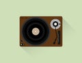 Vinyl player with music plate Royalty Free Stock Photo