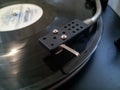 Vinyl player. The plate is on vinyl player Royalty Free Stock Photo