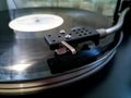 Vinyl player. The plate is on vinyl player Royalty Free Stock Photo