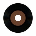 vinyl record with blank brown label isolated over white Royalty Free Stock Photo