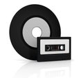 Vinyl record and compact cassette Royalty Free Stock Photo