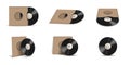 Vinyl Record Covers Mockup Realistic Isolated Icon Set Royalty Free Stock Photo