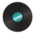 Vinyl record. With cyan label over white background Royalty Free Stock Photo