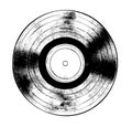 Vinyl record disc hand drawn engraving style sketch Royalty Free Stock Photo