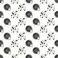 Vinyl record disco dance nightlife seamless pattern. DJ disk jockey turntable icon. Party celebration decor elements Royalty Free Stock Photo