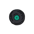 Vinyl record doodle icon, vector illustration Royalty Free Stock Photo