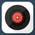 Vinyl record flat icon with long shadow Royalty Free Stock Photo