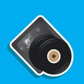 vinyl record label. Vector illustration decorative design Royalty Free Stock Photo